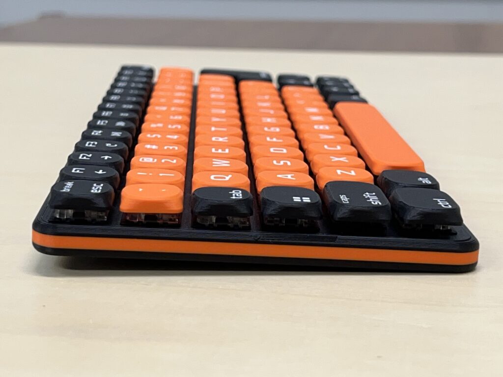 Mini Mighty Keyboard, Black Orange — side view